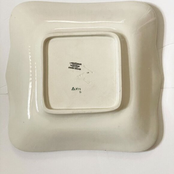 Wedgwood Vintage Trentham Red Square Flower Urn Handled Cake Plate England 9.5" - Picture 7 of 10